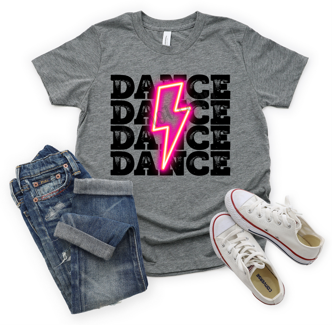 Dance Pink Lightning Bolt Letters