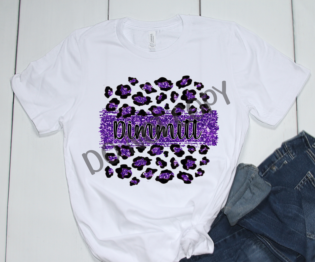 Dimmitt Purple & Black Leopard Glitter Transfer