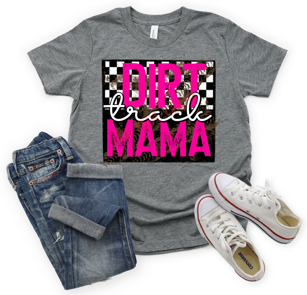 Dirt Track Mama Black, Pink & White Checkered Box Transfer