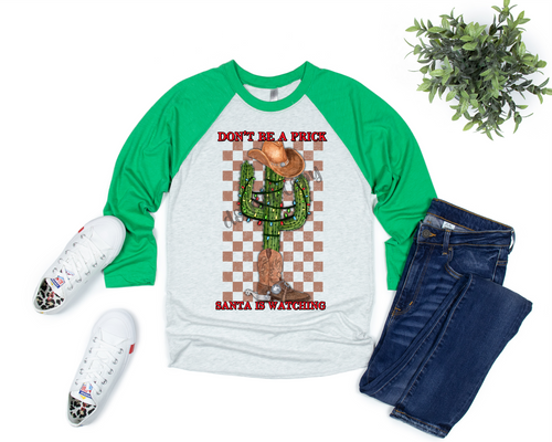 Don't Be A Prick Santa Is Watching Cactus Transfer