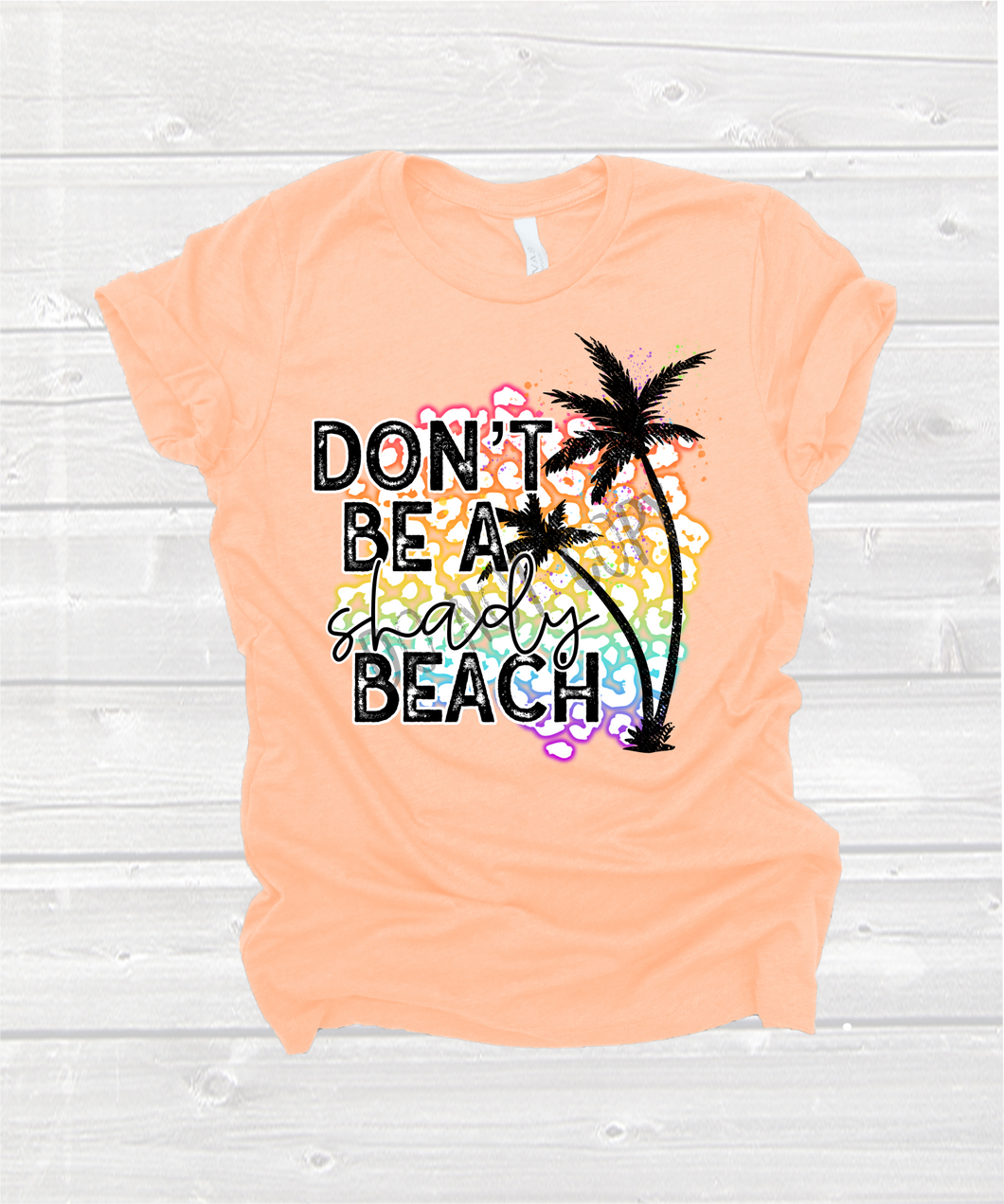 Don't Be A Shady Beach Colorful Leopard Background Transfer