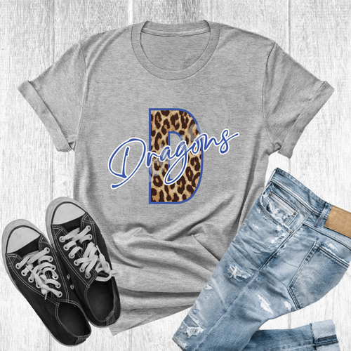 Dragons Blue Leopard Letter