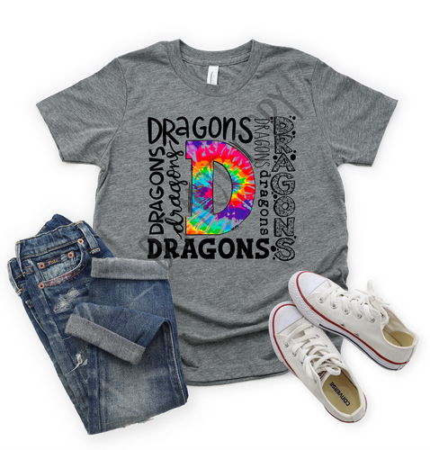 Dragons Tie-dye Typography Transfer