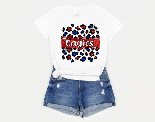 Eagles Red, White & Blue Leopard Glitter