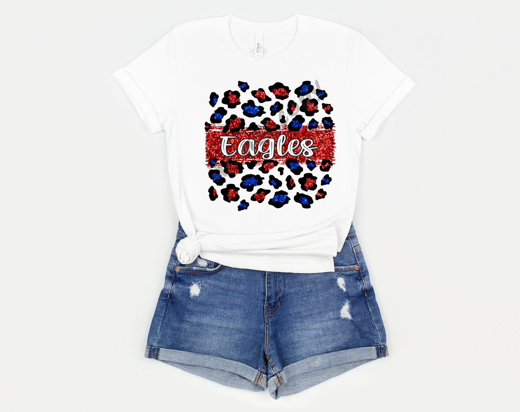 Eagles Red, White & Blue Leopard Glitter