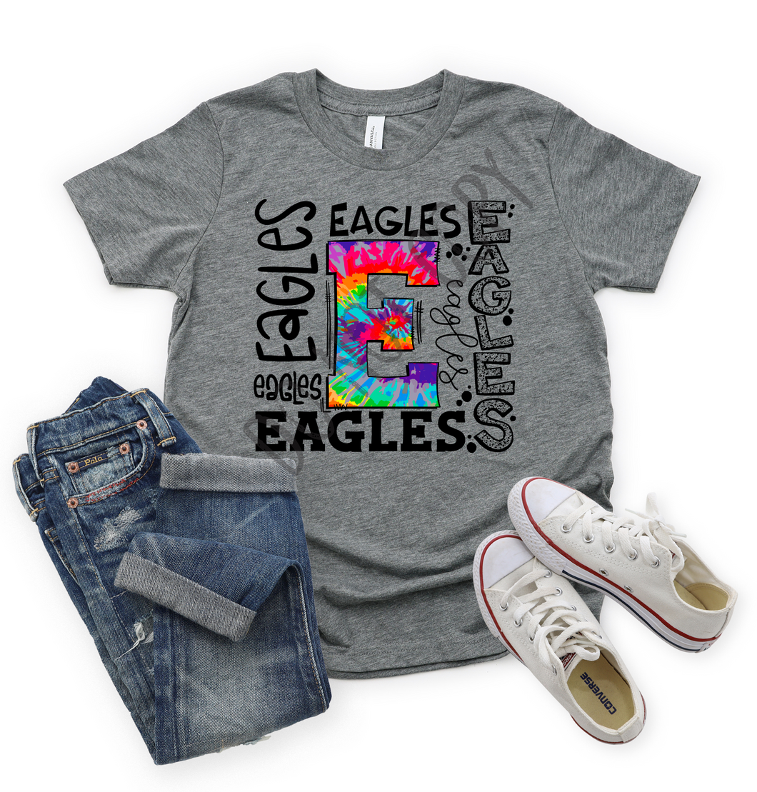 Eagles Tie-dye Typography Transfer