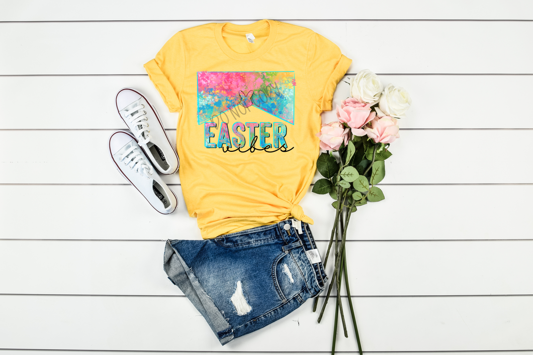 Easter Vibes Water Color Banner Transfer