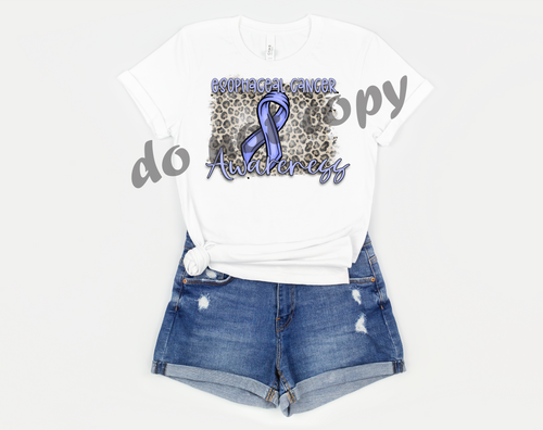 Esophageal Cancer Awareness Leopard Transfer