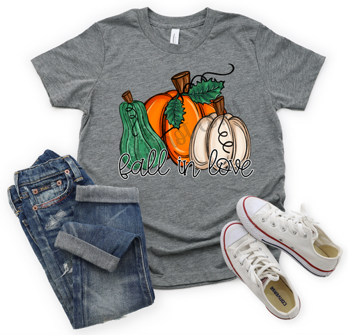 Fall In Love Gourd With Pumpkins Transfer