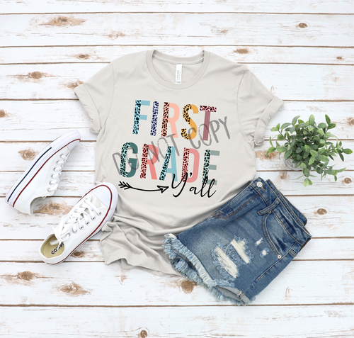 1st Grade Yall Cheetah Transfer