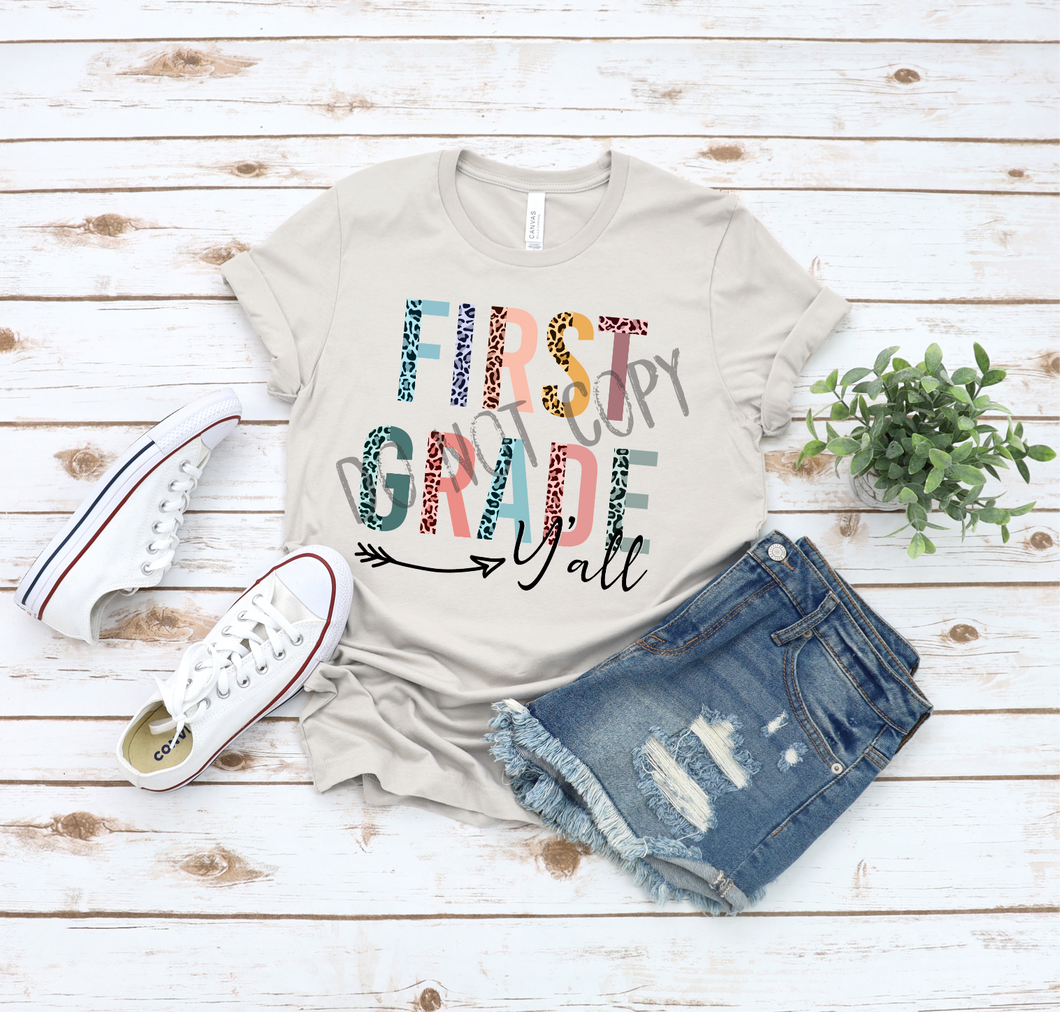 1st Grade Yall Cheetah Transfer