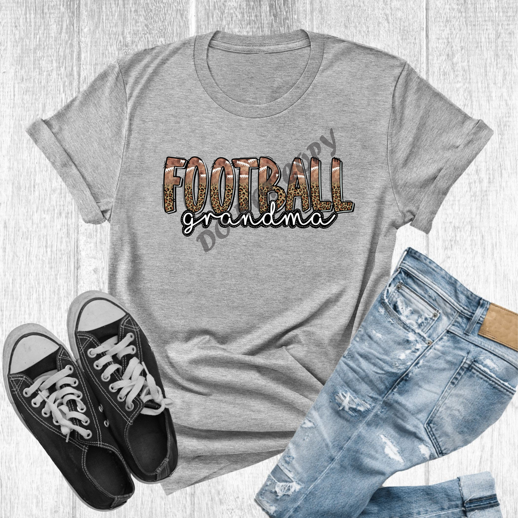 Football Grandma Leopard Stacked Transfer