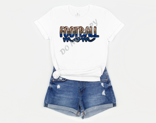 Football Mom Royal Leopard Stacked Transfer