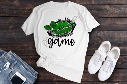 For The Love Of The Game Football Green Glitter Transfer