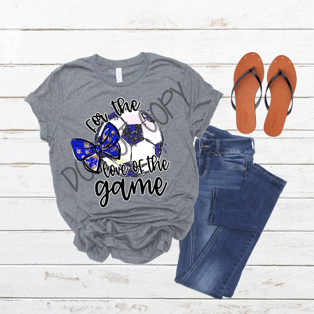 For The Love Of The Game Basketball Blue Glitter Transfer