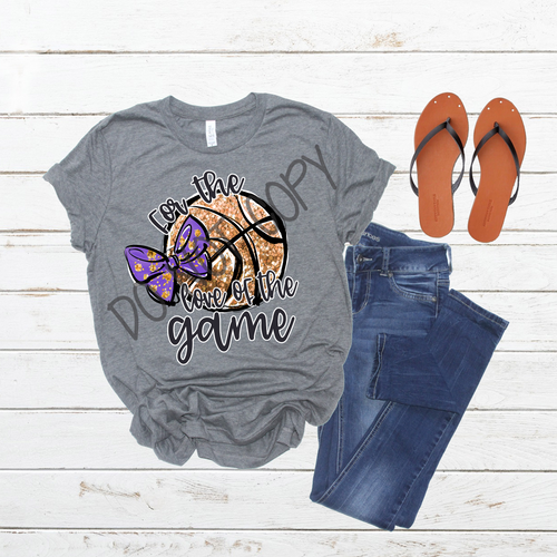 For The Love Of The Game Basketball Purple Glitter Transfer