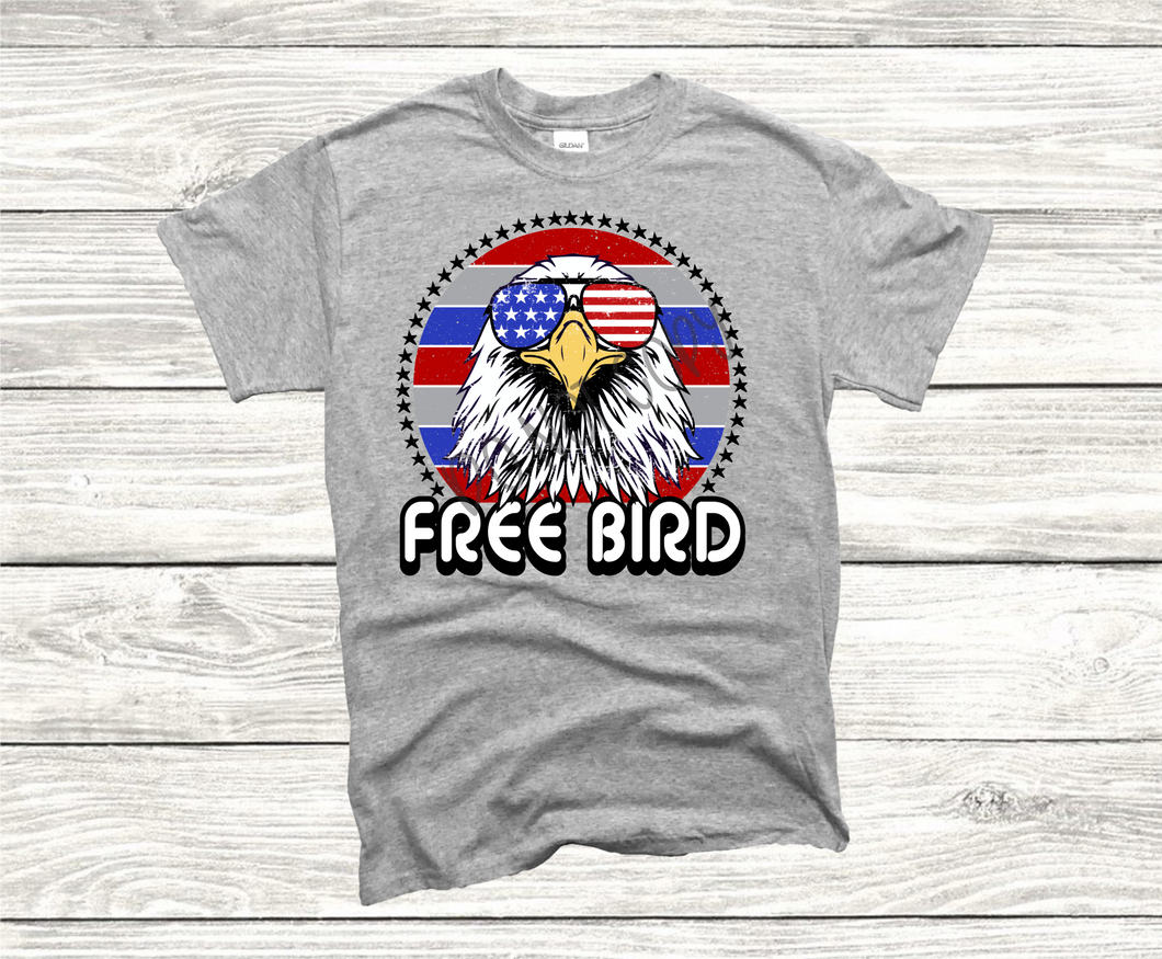 Freebird Eagle In Circle With Sunglasses Transfer