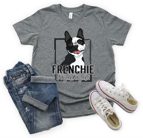 Frenchie Mama Black & White Transfer