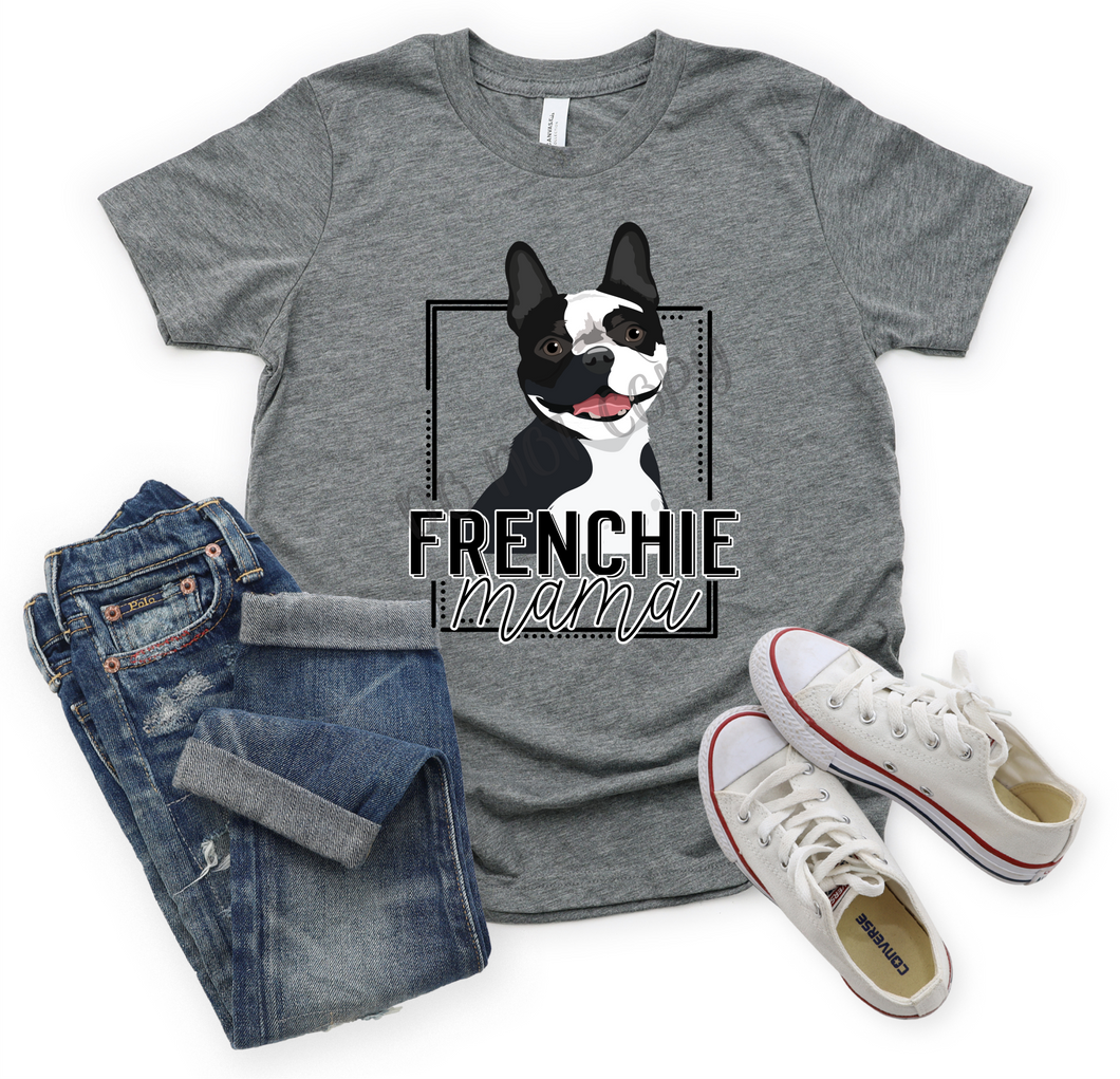 Frenchie Mama Black & White Transfer