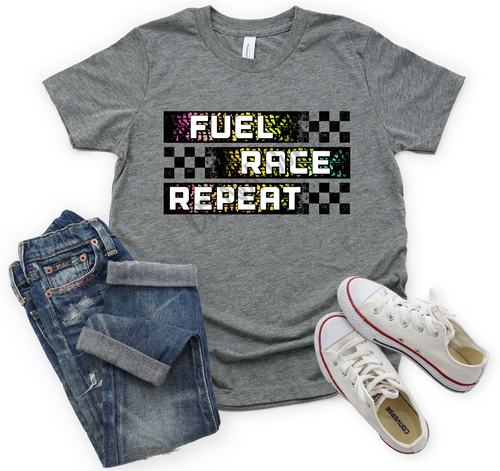 Fuel Race Repeat Colorful Tire Print Transfer