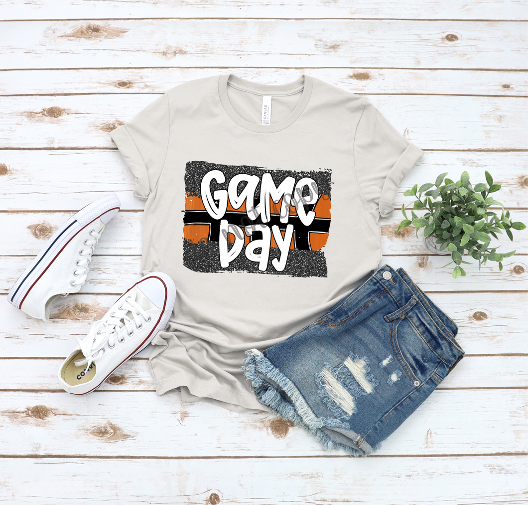 Game Day Glitter Basketball Brushstroke Transfer