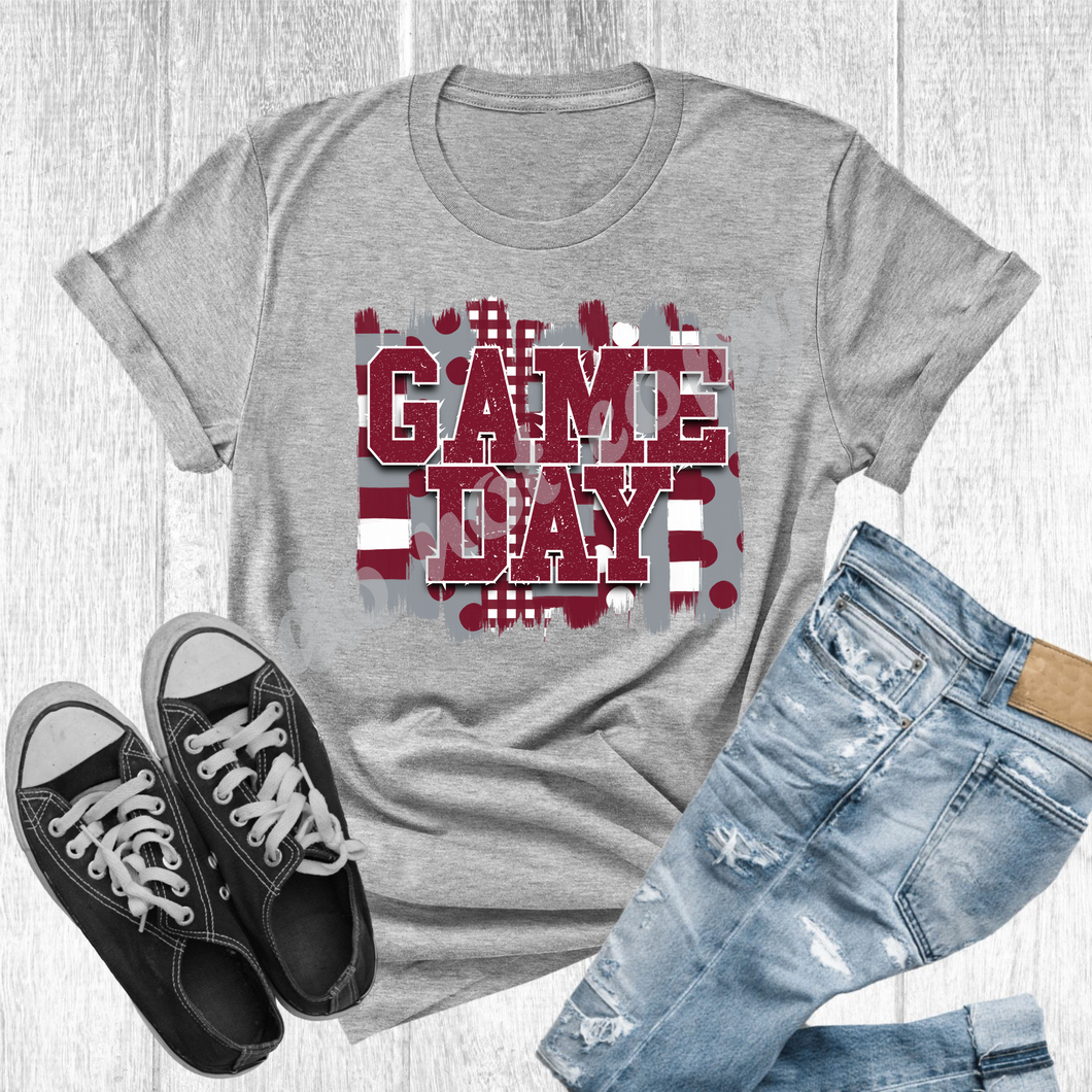 Game Day Burgundy & Grey Transfer