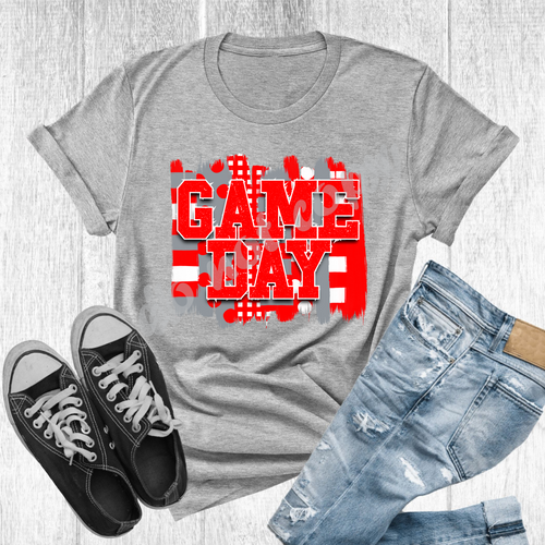 Game Day Red & Grey Transfer