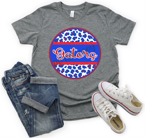 Gators Red White & Blue Leopard Circle