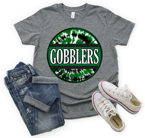 Gobblers Green & Black Tie-Dye Circle