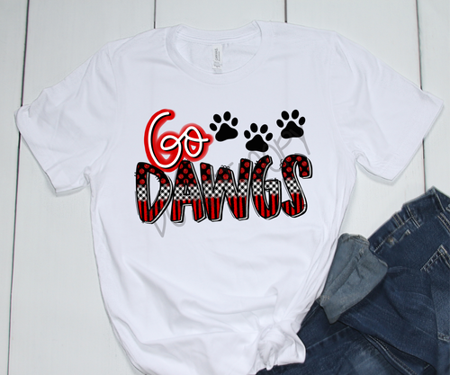 Go Dawgs With Paw Prints Bulldogs Transfer