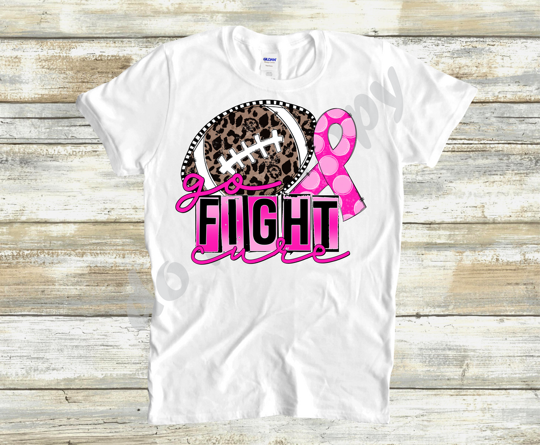 Go Fight Cure Cancer Leopard & Polka Dot  Transfer