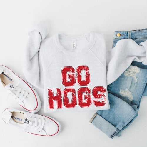 Go Hogs Maroon Distressed Transfer