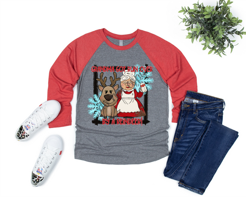 Grandma Got Run Over By A Reindeer With Snowflake Transfer