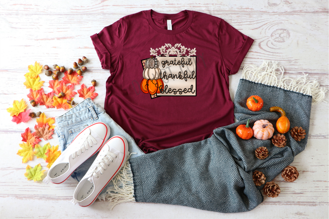 Grateful Tankful Blessed Pumpkin Transfers