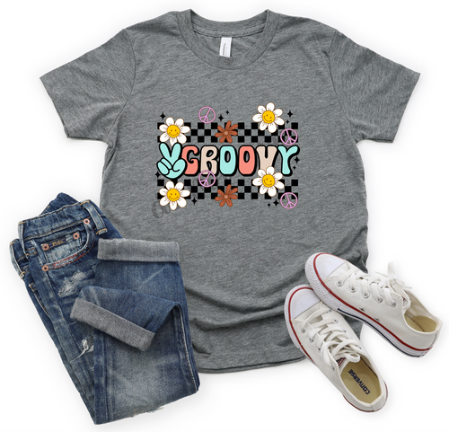 Groovy With Peace Sign Pastel Transfer