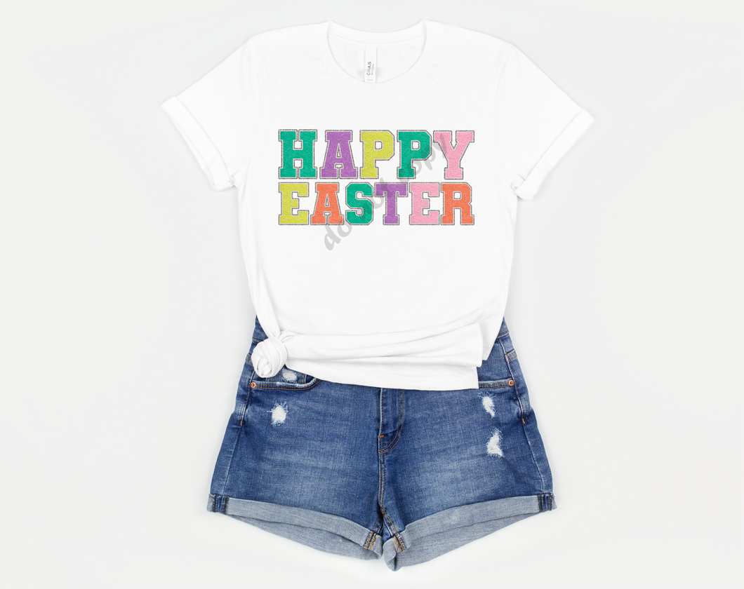 Happy Easter Pastel Chenille Letters Transfer