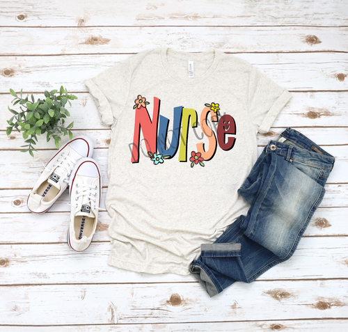 Happy Nurse With Flowers Transfer