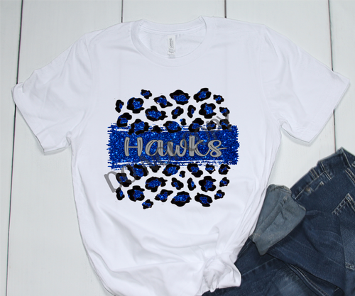 Hawks Royal & Grey Leopard Glitter