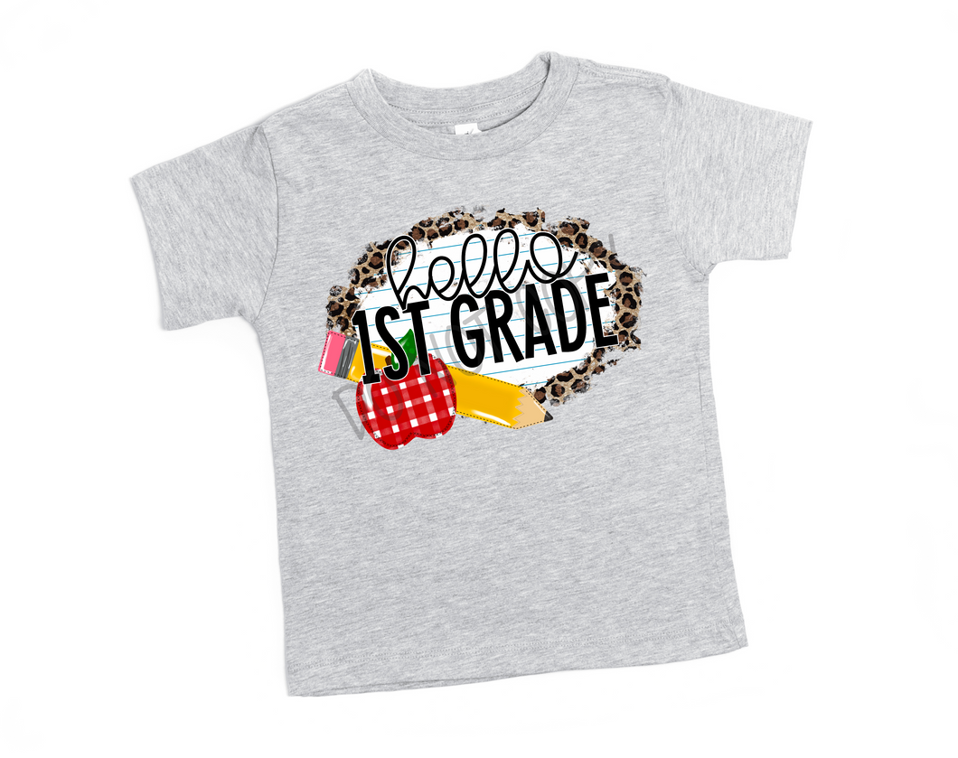 Hello 1st Grade Leopard Apple Pencil Transfer