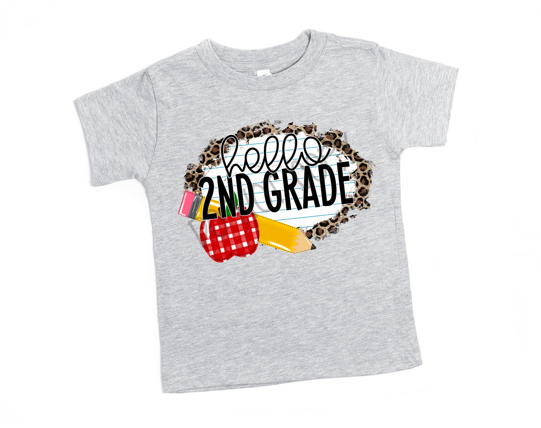 Hello 2nd Grade Leopard Apple Pencil Transfer