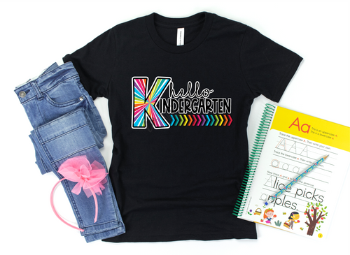 Hello Kindergarten Colorful Kaleidescope Transfer