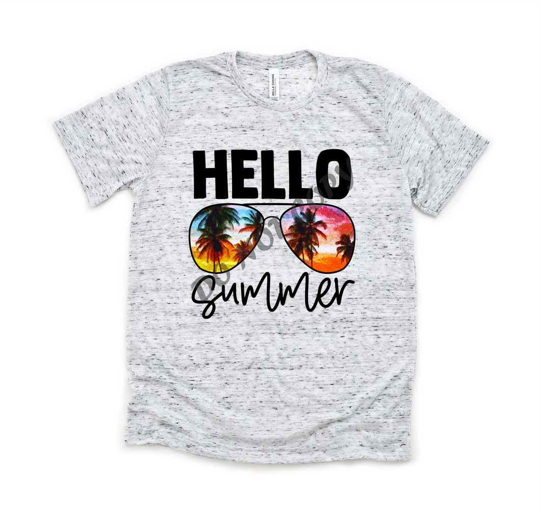 Hello Summer Palm Tree Sunglasses Transfer