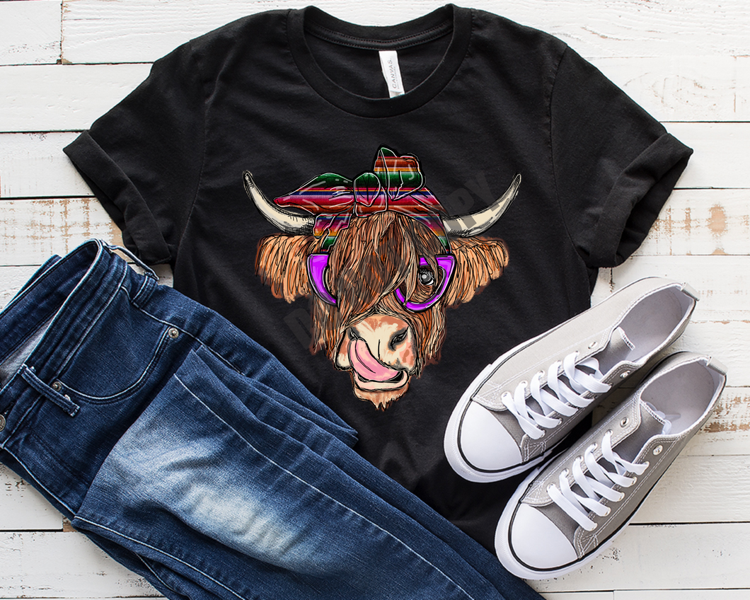 Highland Cow Serape Transfer