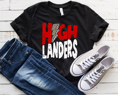 HIghlanders Red & White Leopard Lightning Bolt