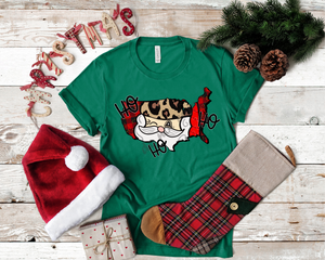 Youth Ho Ho Ho Buffalo Plaid Santa State Design