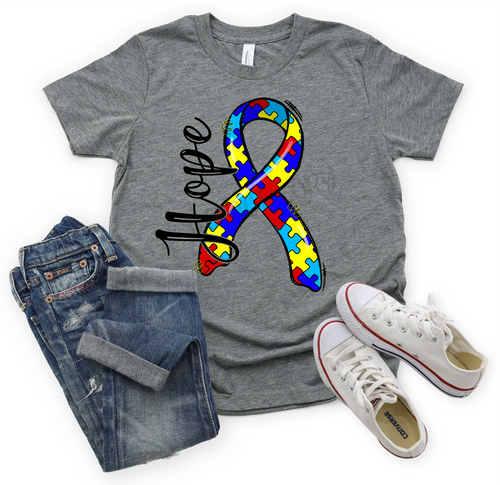 Hope With Autism Ribbon Transfer