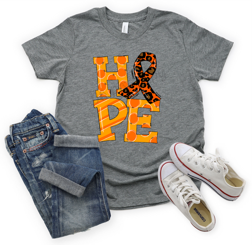 Hope Orange Leopard Ribbon Transfer