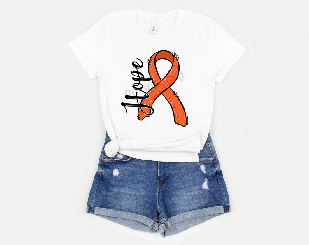 Hope Orange Ribbon Transfer