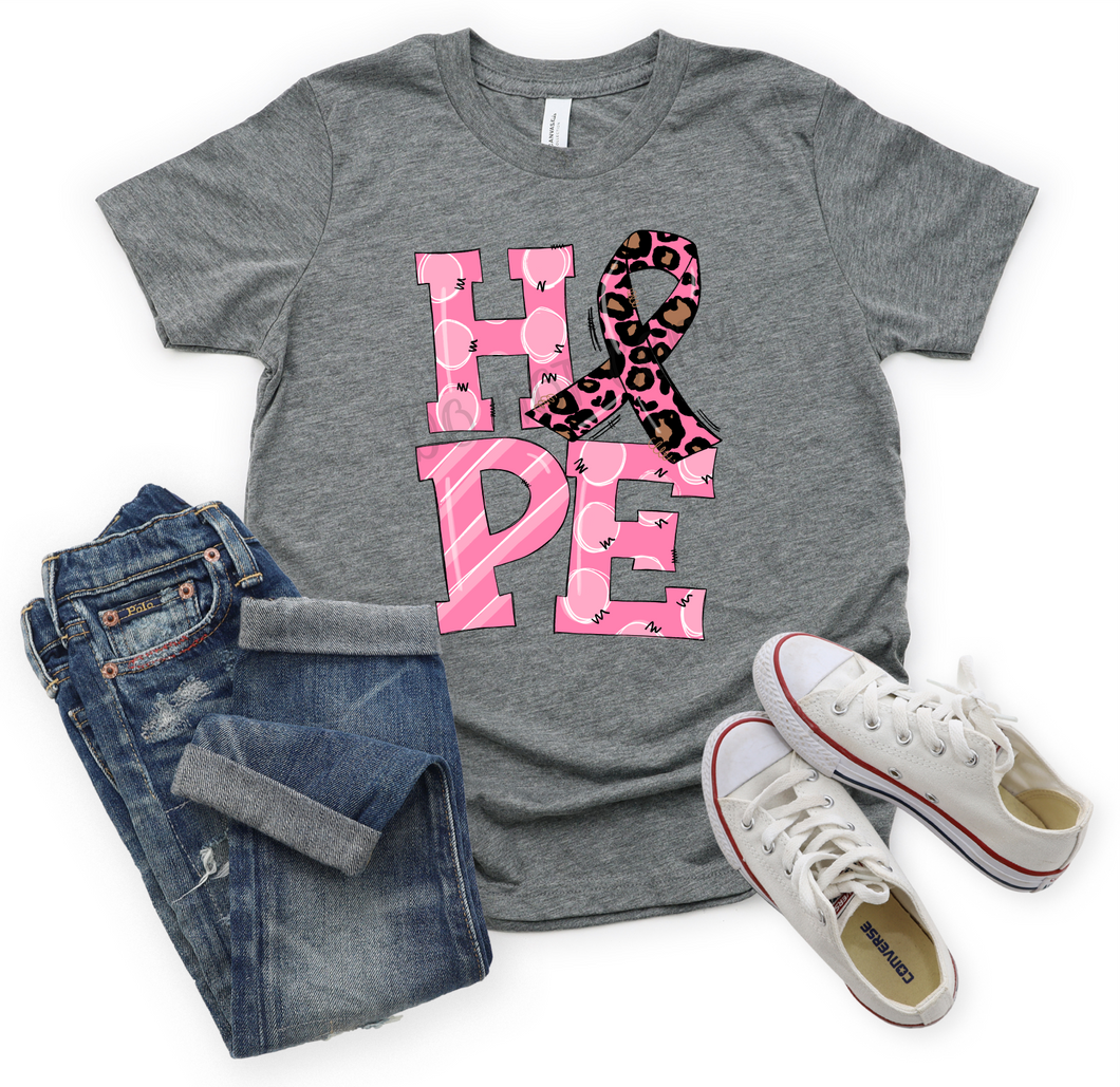 Hope Pink Leopard Ribbon Transfer