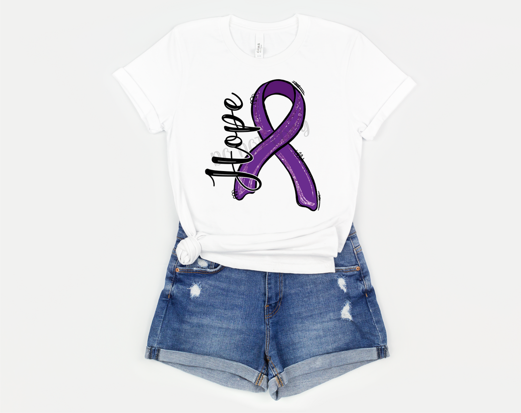 Hope Purple Ribbon Transfer